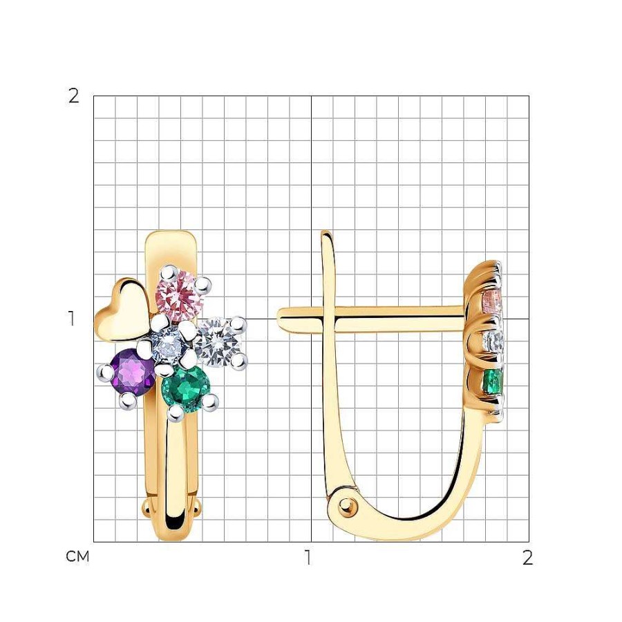 Ohrringe Zolotoy | Ohrringe Mit Zirkonia | 585 Rotgold Farbsteine