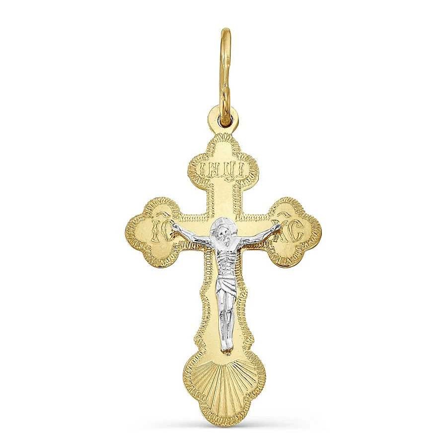 Kreuze Zolotoy | Kreuz "Segne Und Rette" 585 Gelbgold Wei Gold