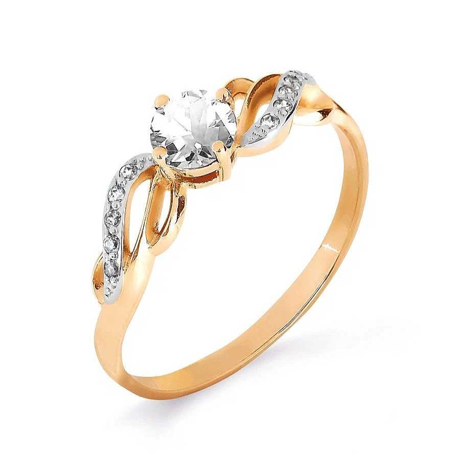 Ringe Zolotoy | Damen Ring Mit Topas Und Zirkonia | 585 Rotgold