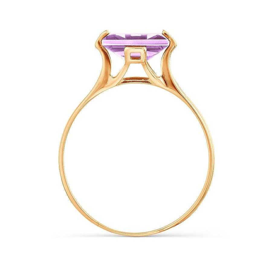 Ringe Zolotoy | Damen Ring Mit Amethyst 585 Rotgold