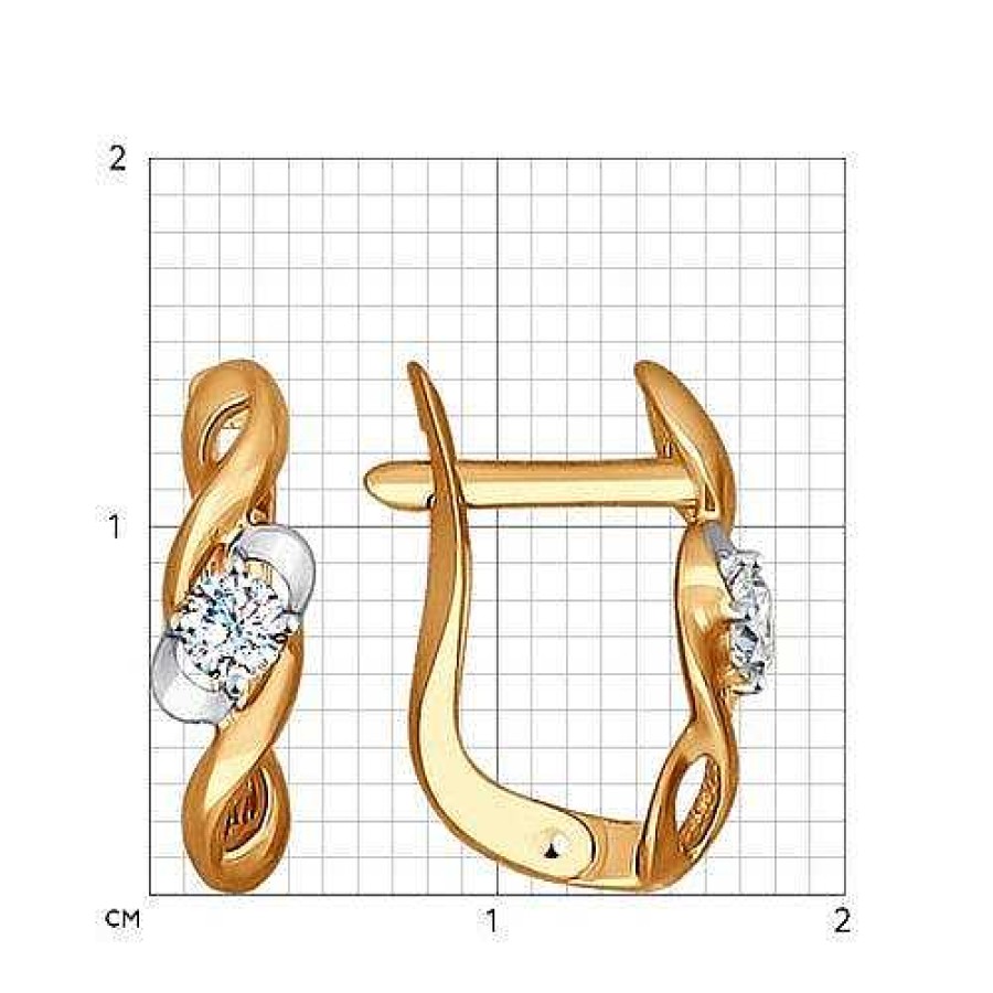 Ohrringe Zolotoy | Ohrringe Mit Zirkonia | 585 Rotgold