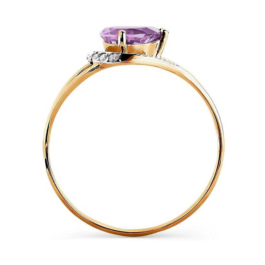 Ringe Zolotoy | Damen Ring 585 Rotgold Amethyst Zirkonia