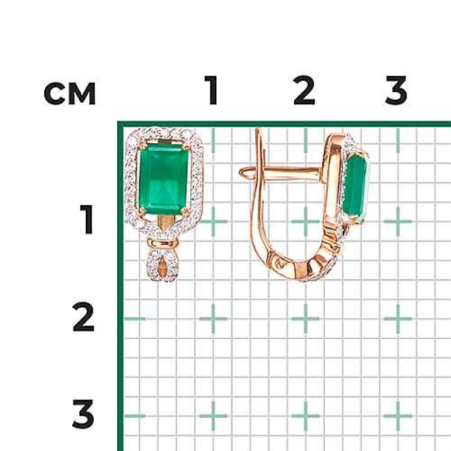 Ohrringe Zolotoy | Damen Ohrringe Mit Chalzedon Und Zirkonia