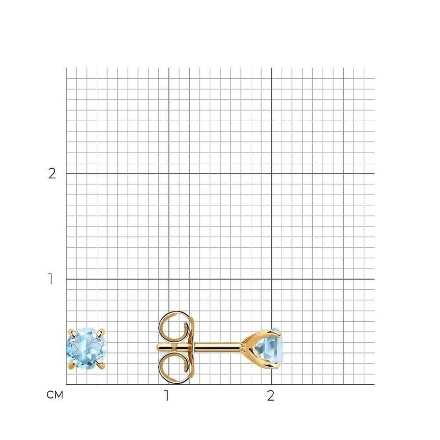 Ohrringe Zolotoy | Paar Ohrstecker Mit Topas 585 Rotgold