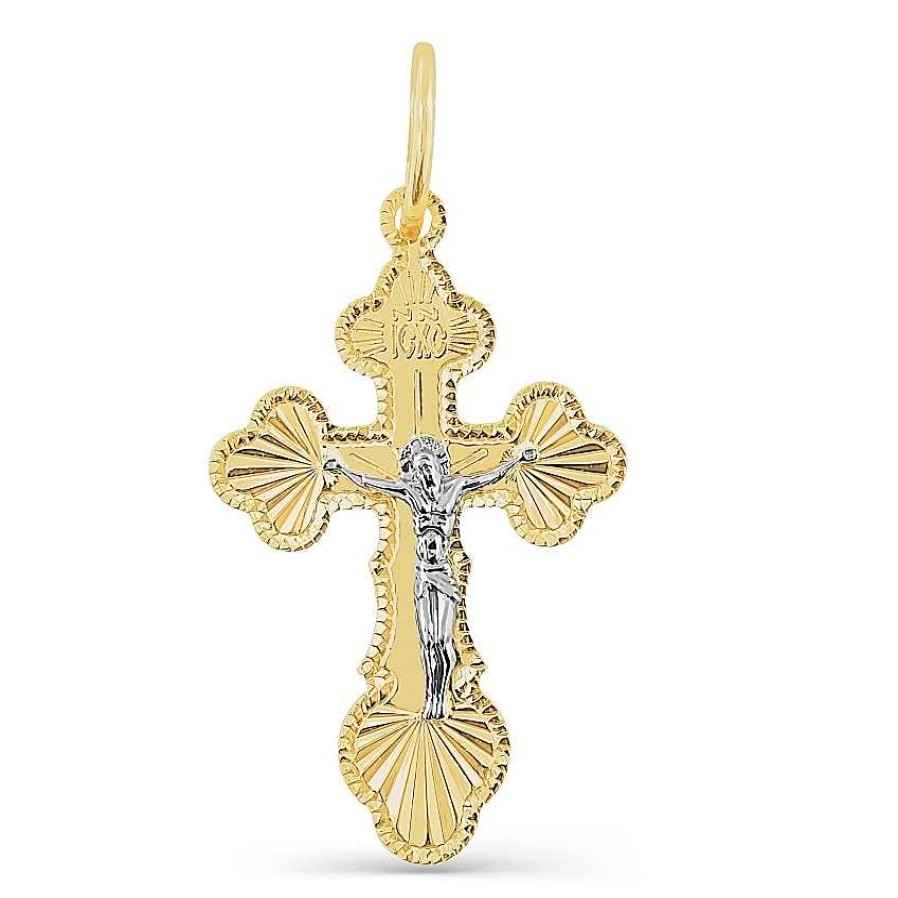 Kreuze Zolotoy | Kreuz Anh Nger 585 Gelbgold Weissgold