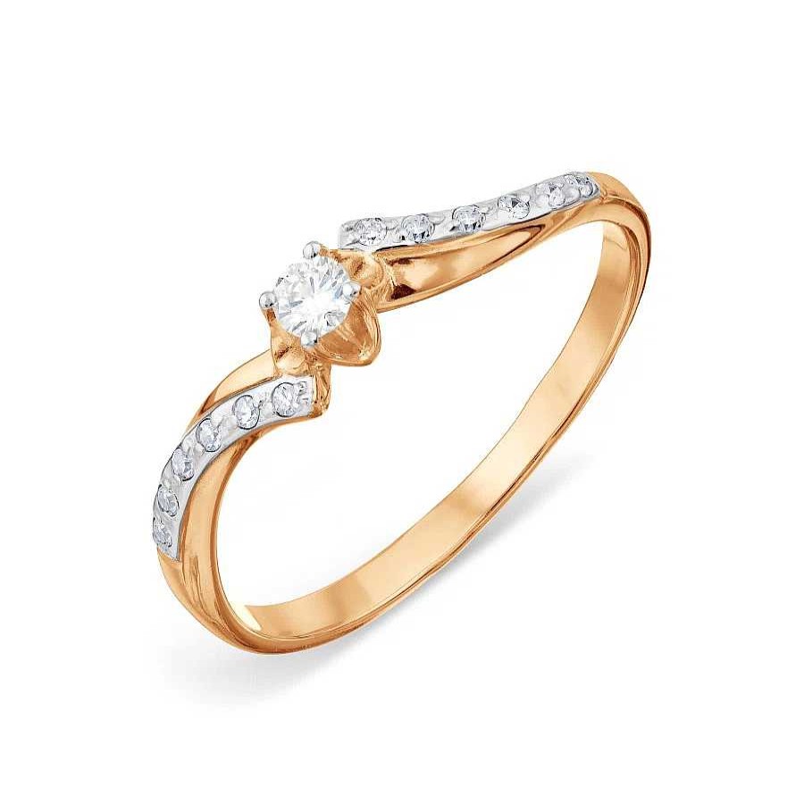 Ringe Zolotoy | Damen Ring Verlobungsring Mit Brillanten 585 Rotgold