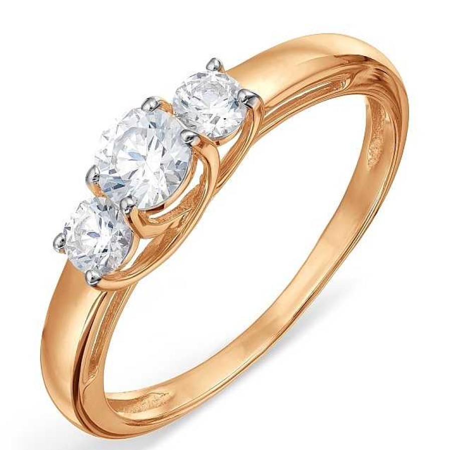 Ringe Zolotoy | Damen Ring 585Er Rotgold Zirconia Premium