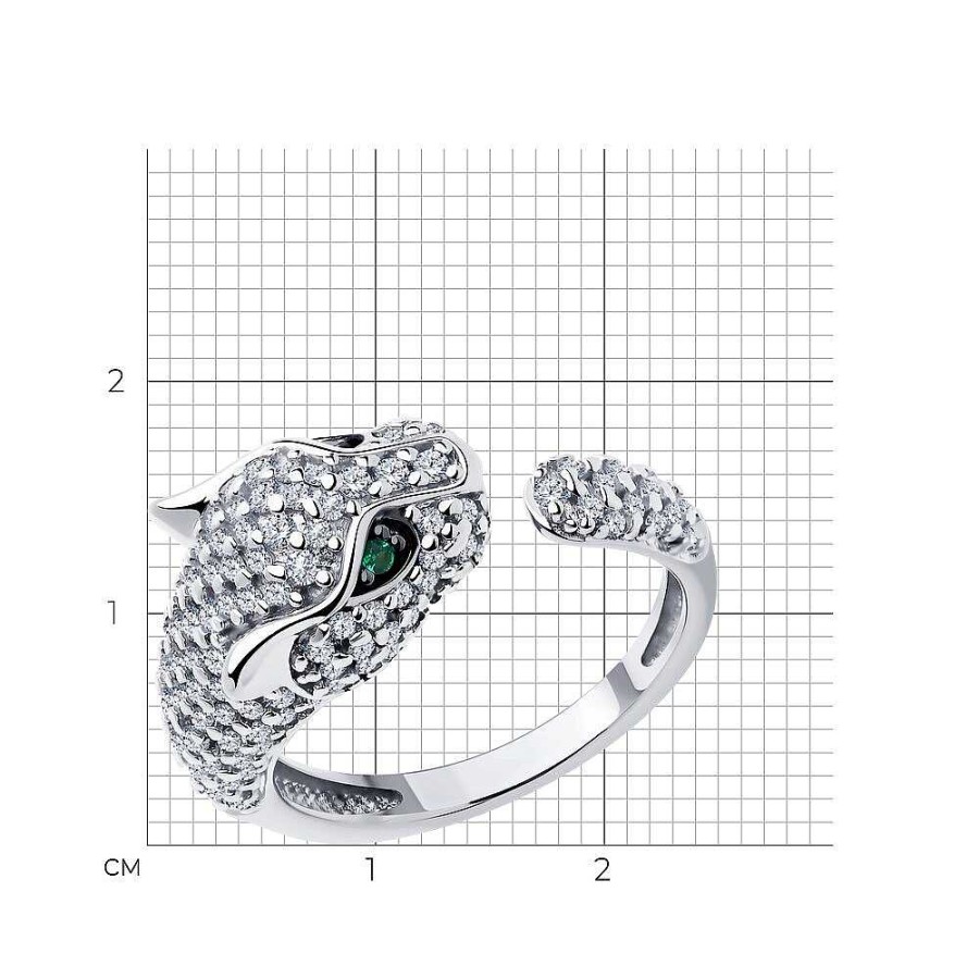 Ringe Zolotoy | Damen Ring "Raubkatze" 925 Silber Mit Zirkonia