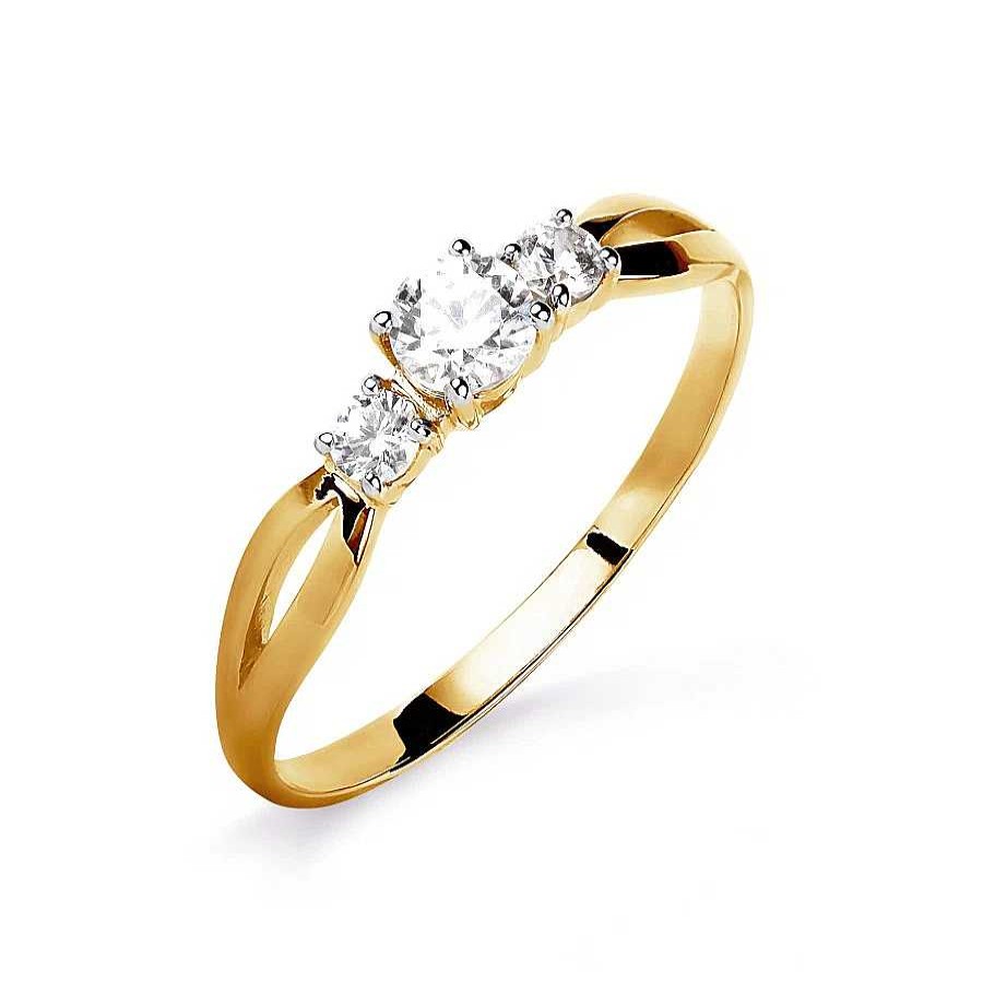 Ringe Zolotoy | Damen Ring Mit Zirkonia 585 Gelbgold