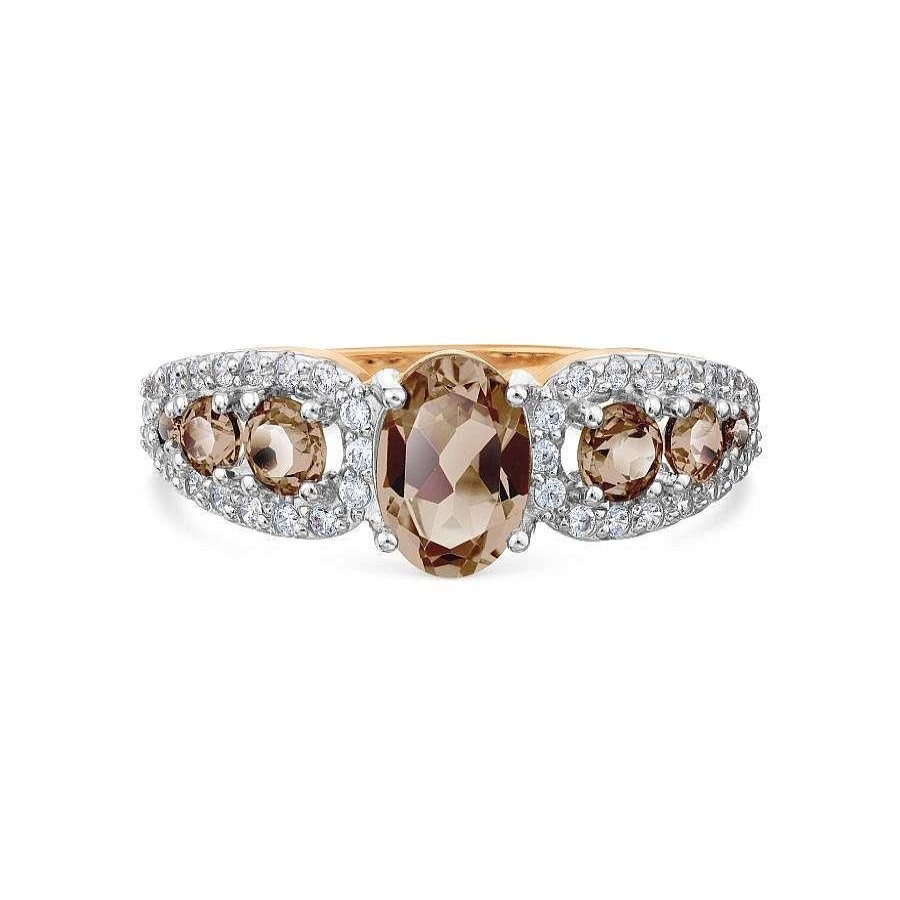 Ringe Zolotoy | Damen Ring Mit Topasen Und Zirkonia 585 Gold