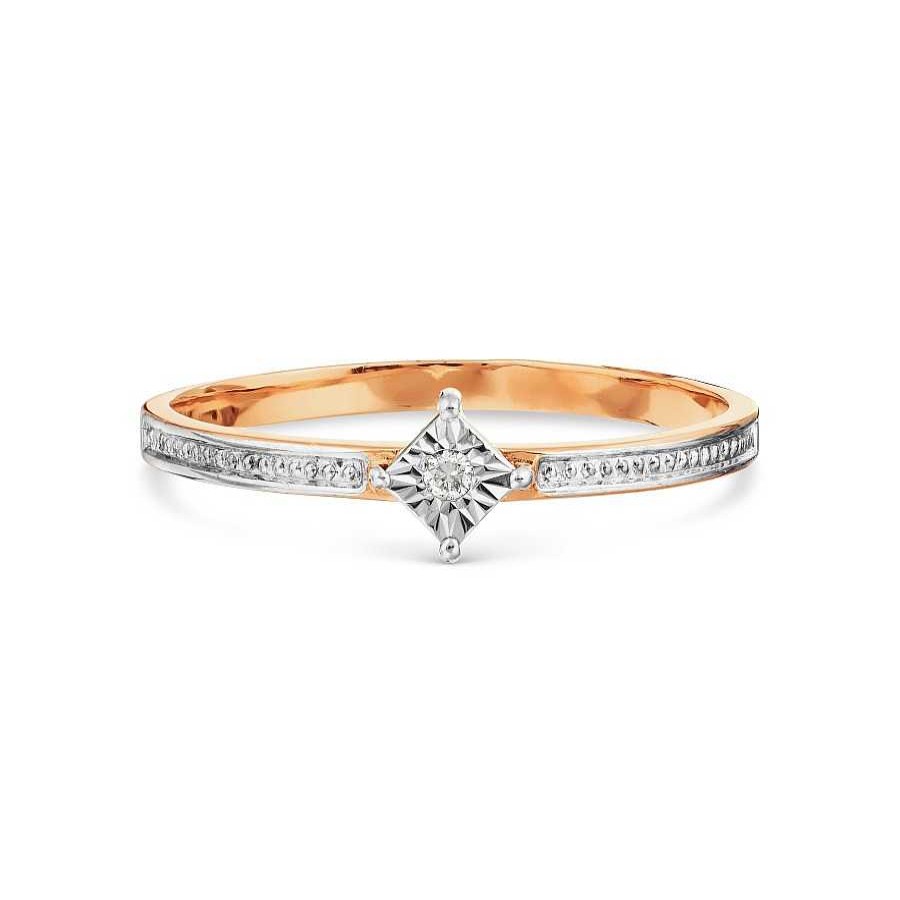 Ringe Zolotoy | Damen Ring Mit Brillant 585 Rotgold Diamantiert