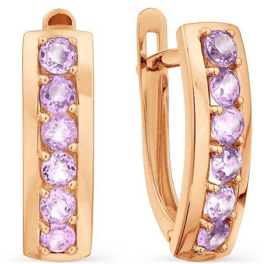 Ohrringe Zolotoy | Ohrringe Mit Amethysten 585 Rotgold