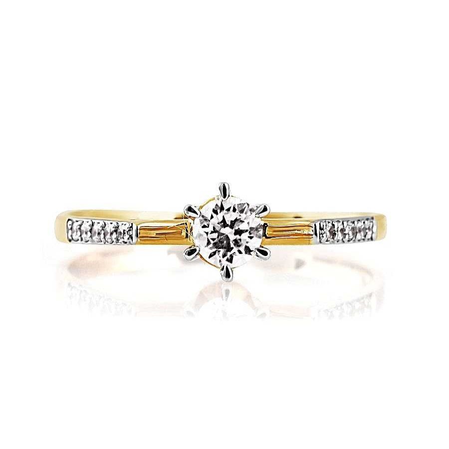 Ringe Zolotoy | Damen Ring Mit Zirkonia 585 Gelbgold