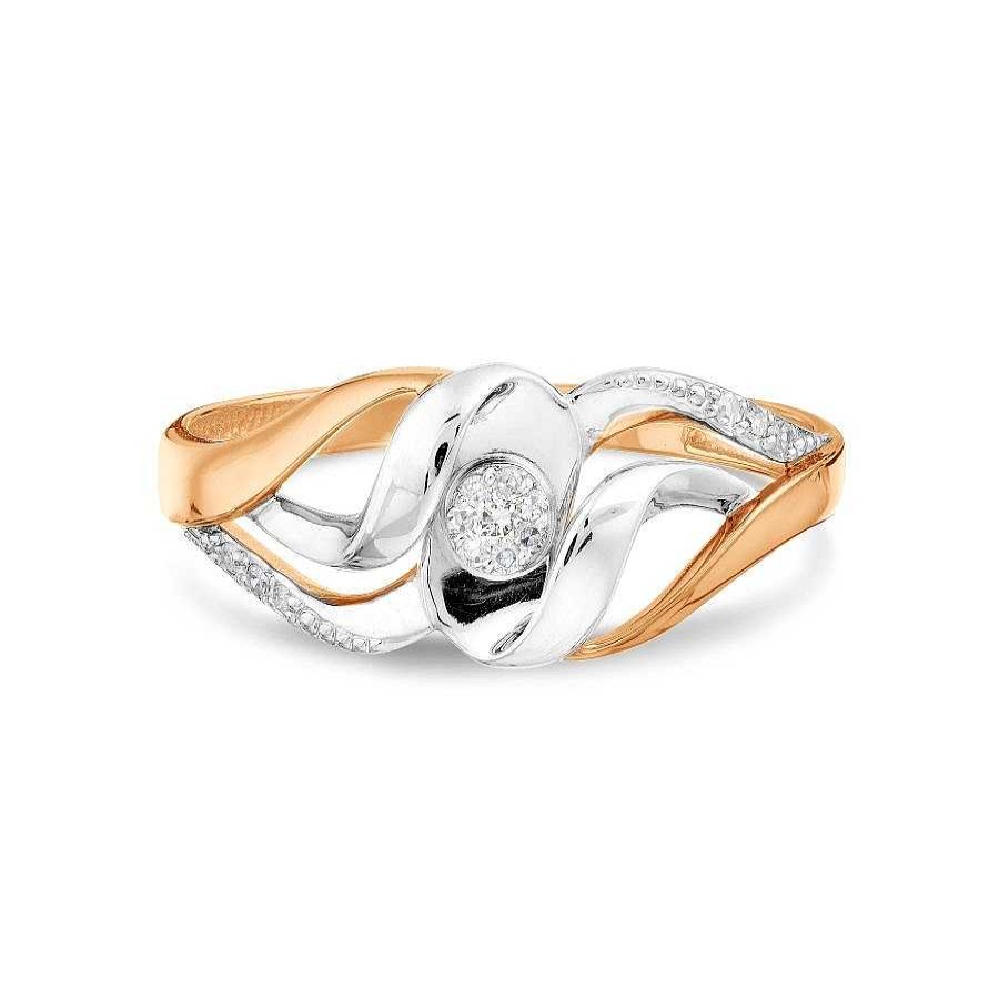 Ringe Zolotoy | Damen Ring Mit Brillanten 585 Rotgold Bicolor