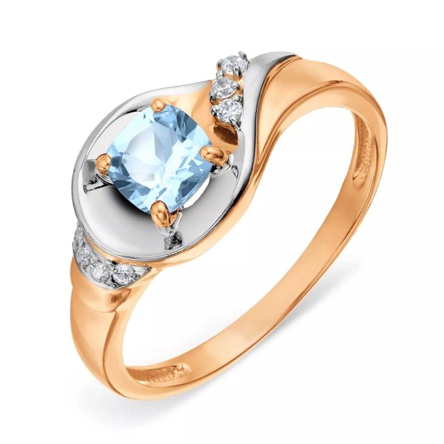 Ringe Zolotoy | Damen Ring 375 Rotgold Topas Zirkonia