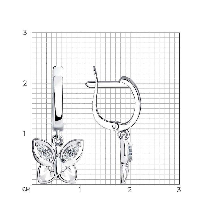 Ohrringe Zolotoy | Schmetterlinge Ohrringe 925 Silber