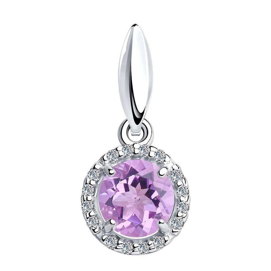 Anh Nger Zolotoy | Anh Nger 925 Silber Mit Zirkonia Und Amethyst