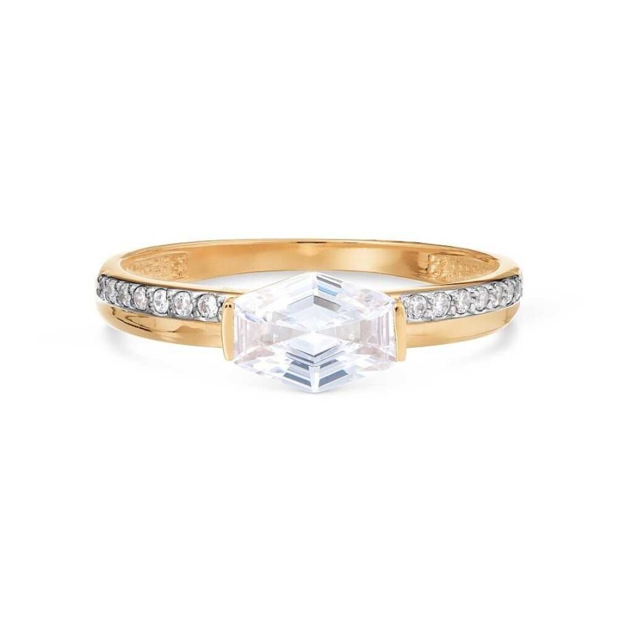 Ringe Zolotoy | Damen Ring 585 Rotgold Zirkonia Verlobungsring