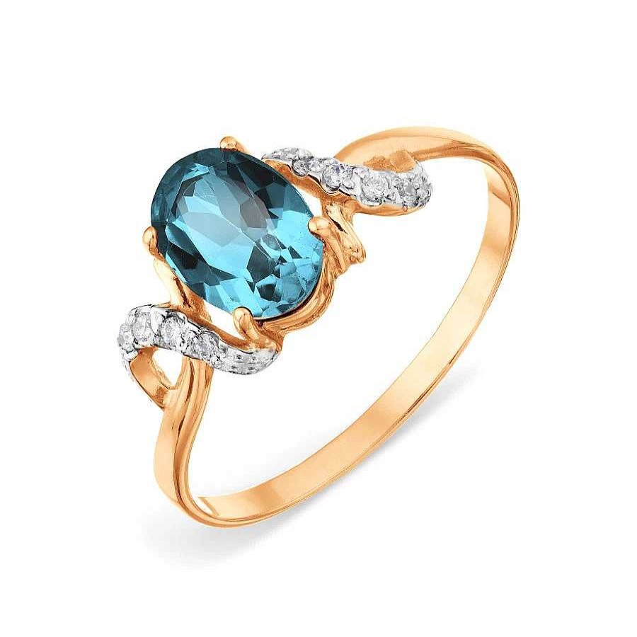 Ringe Zolotoy | Damen Ring Mit London Topas Und Zirkonia 585 Rotgold