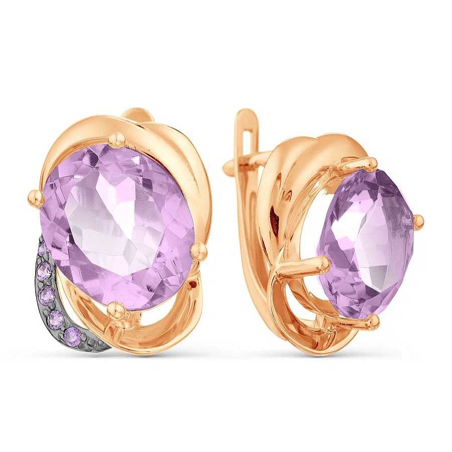 Ohrringe Zolotoy | Ohrringe Mit Amethyst Und Zirkonia