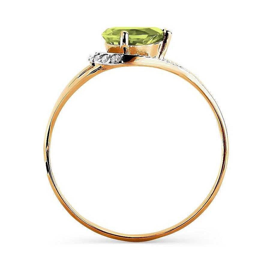 Ringe Zolotoy | Damen Ring 585 Rotgold Peridot Zirkonia