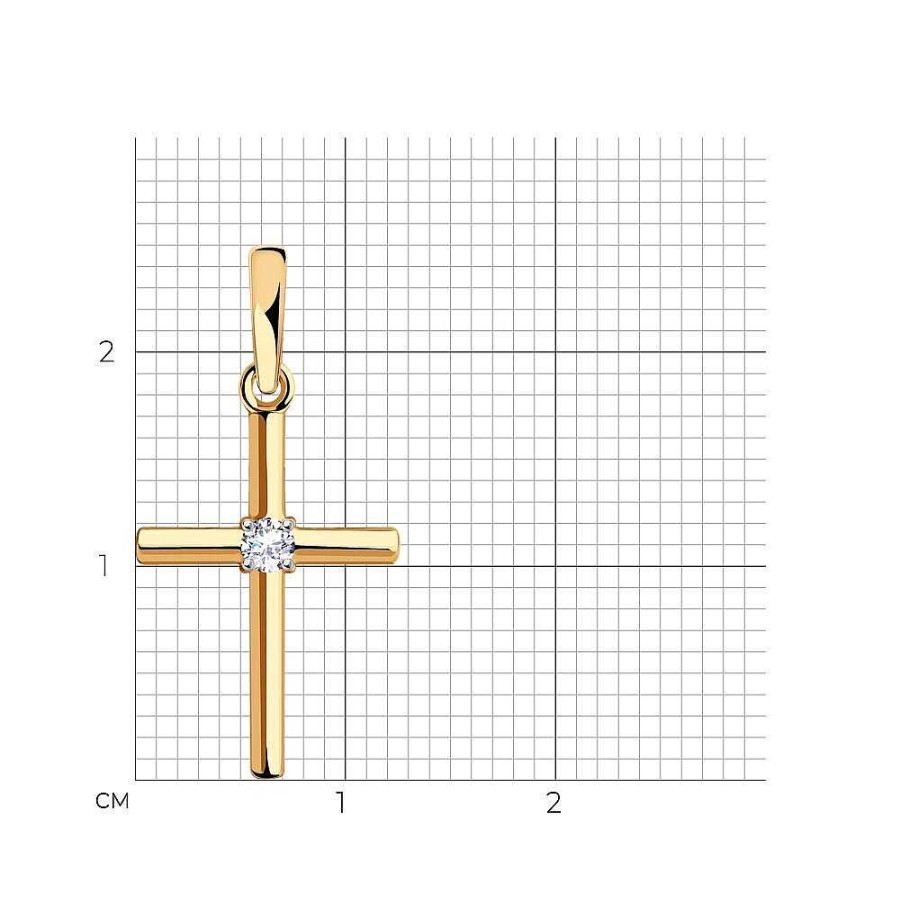 Kreuze Zolotoy | Kreuz Anh Nger 585 Rotgold Mit Zirkonia