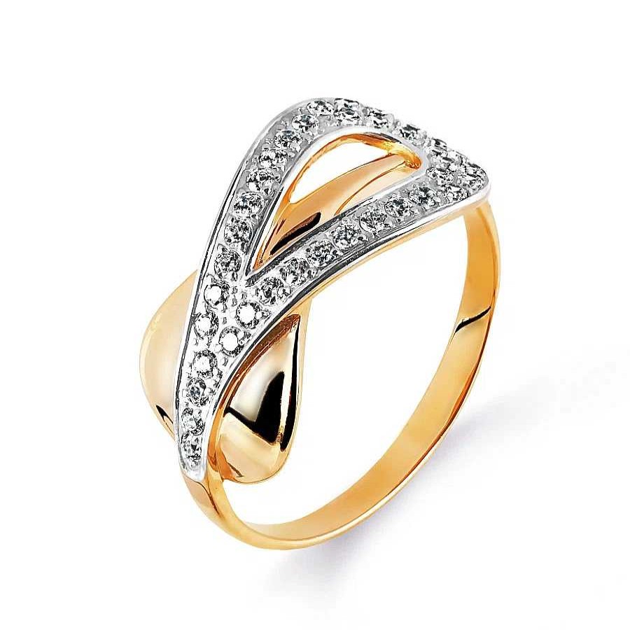 Ringe Zolotoy | Damen Ring Mit 36 Zirkonia 585 Rotgold