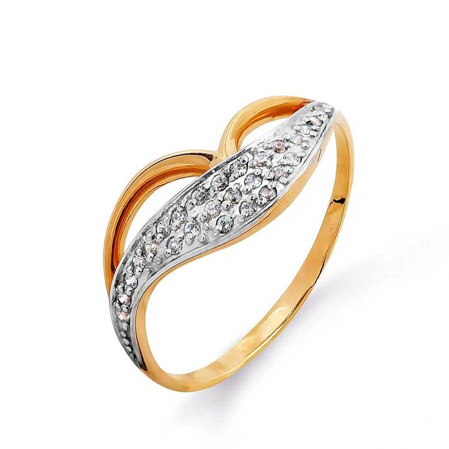 Ringe Zolotoy | Damen Ring Mit 26 Zirkonia 585 Rotgold