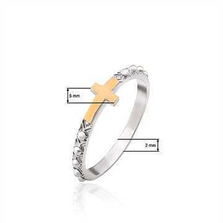 Ringe Zolotoy | Damen Ring Schutzring 925 Silber Mit 375 Goldplatte