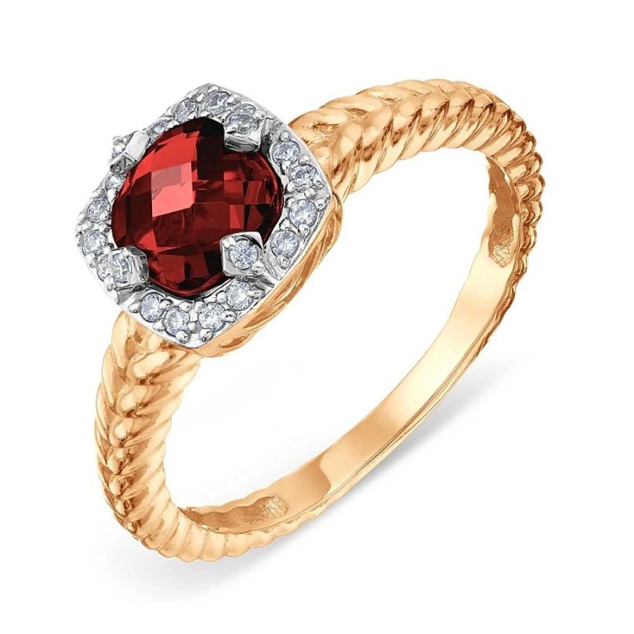 Ringe Zolotoy | Damen Ring 585 Rotgold Granat Zirkonia