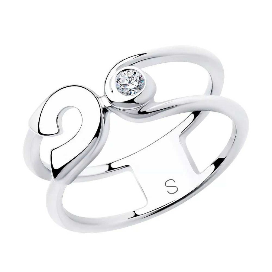 Ringe Zolotoy | Damen Ring Sicherheitsnadel 925 Silber Zirkonia