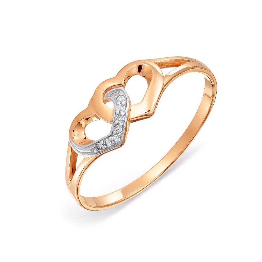 Ringe Zolotoy | Damen Ring 375 Rotgold Diamanten