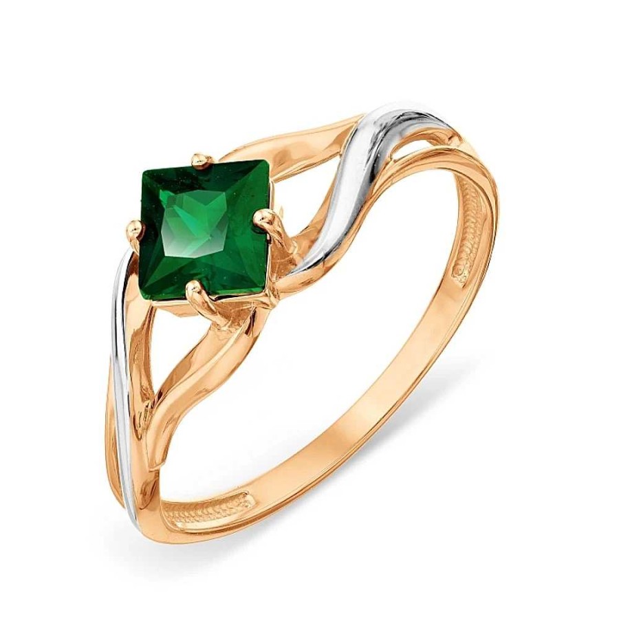 Ringe Zolotoy | Damen Ring 585 Rotgold Smaragd Bicolor