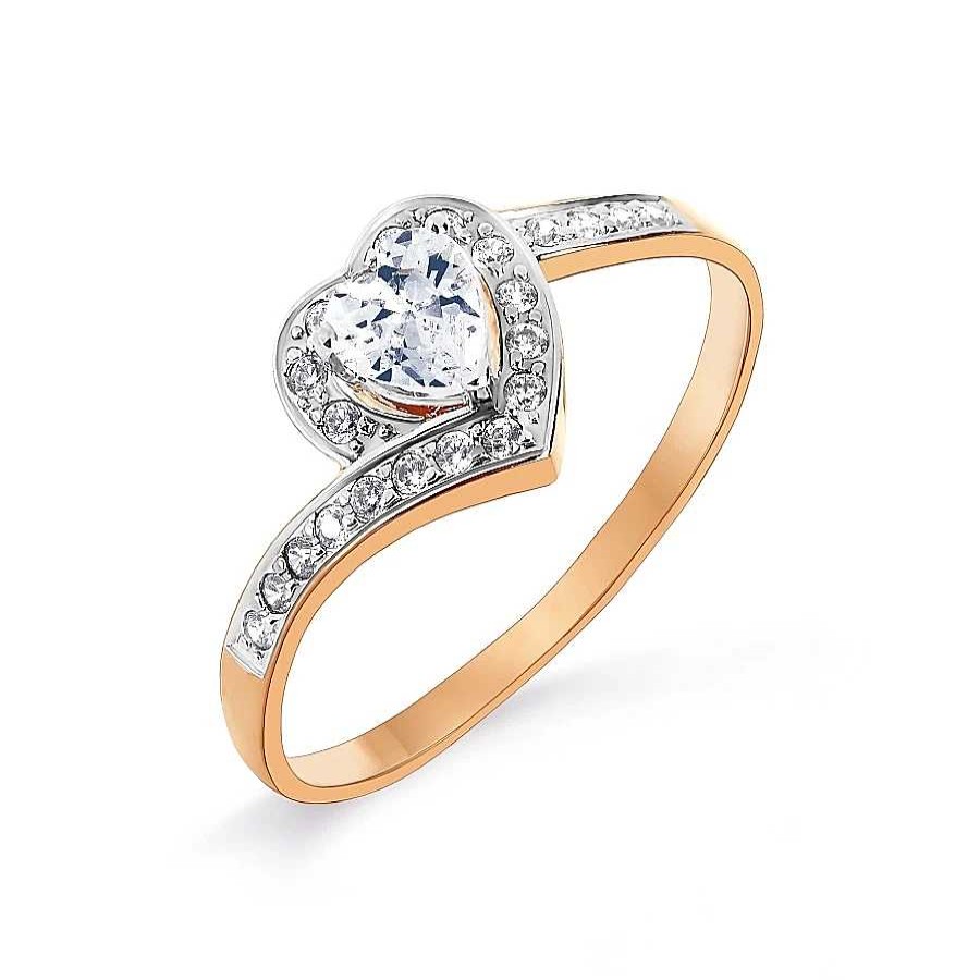 Ringe Zolotoy | Damen Ring Herz Mit Zirkonia Steine