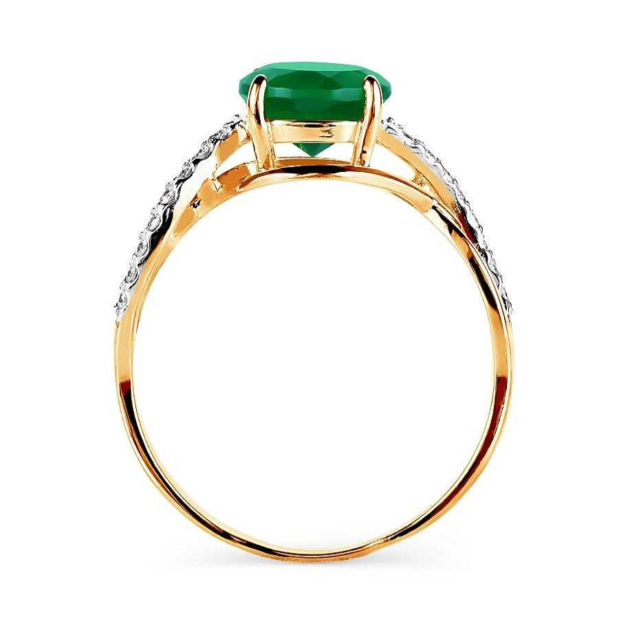 Ringe Zolotoy | Damen Ring Mit Onyx Und Zirkonia 585 Rotgold