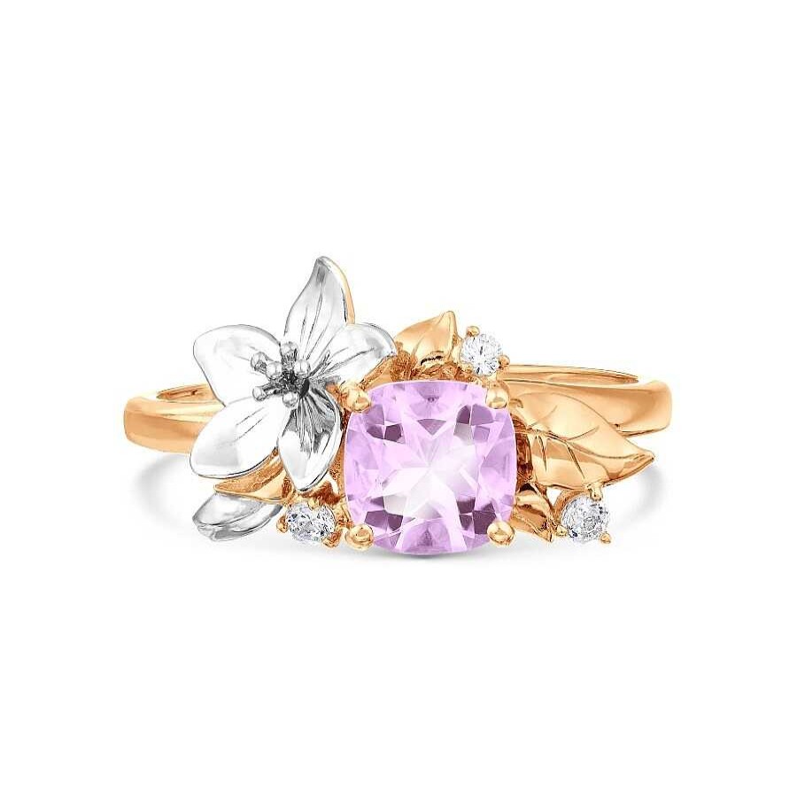 Ringe Zolotoy | Damen Ring 585 Rotgold Amethyst Zirkonia