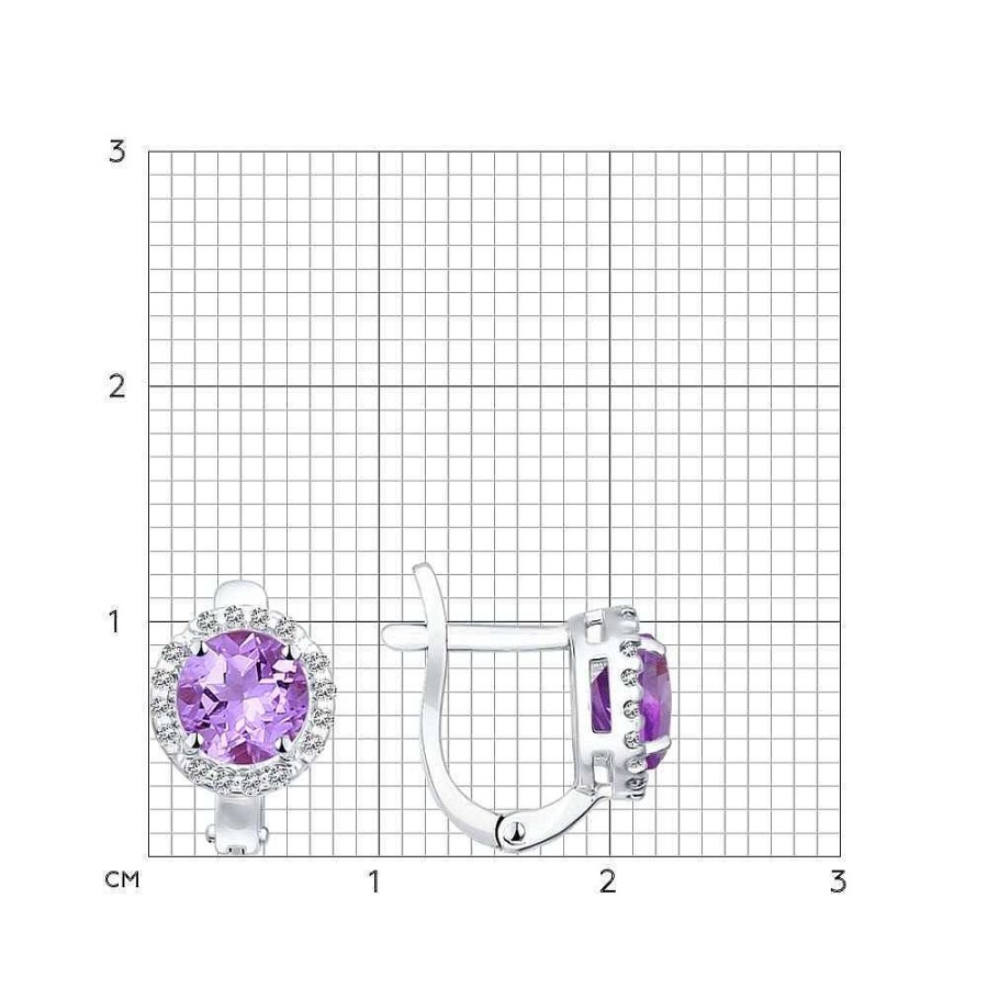 Ohrringe Zolotoy | Ohrringe Mit Amethyst Und Zirkonia, 925 Silber