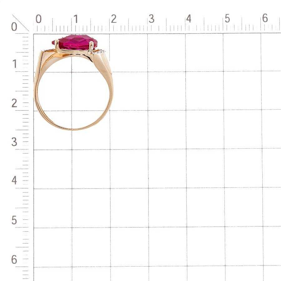 Ringe Zolotoy | Damen Ring Mit Korund Und Zirkonia 585 Rotgold