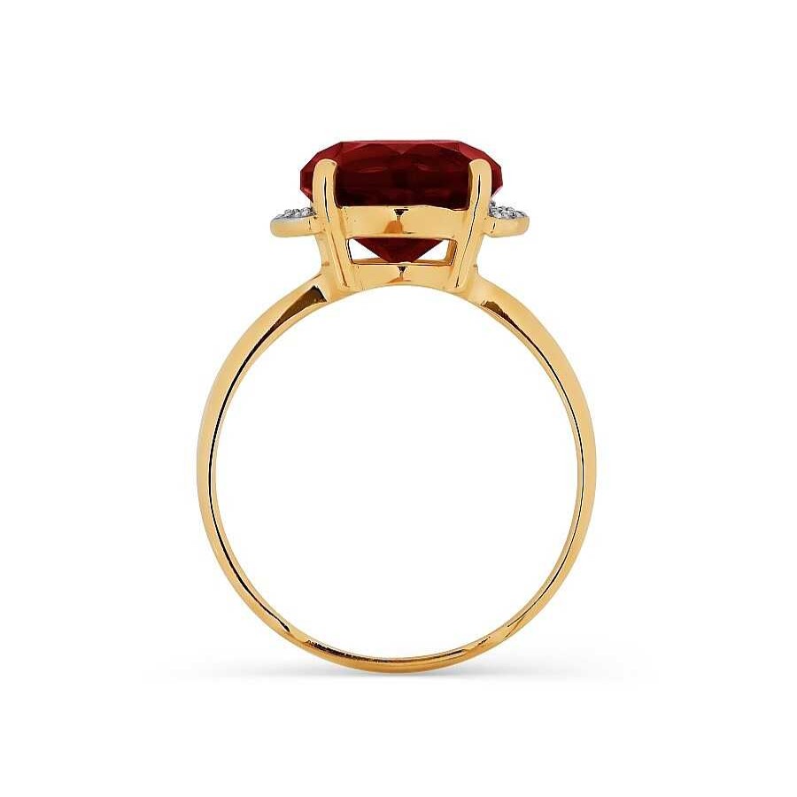 Ringe Zolotoy | Damen Ring 585 Rotgold Granat Zirkonia