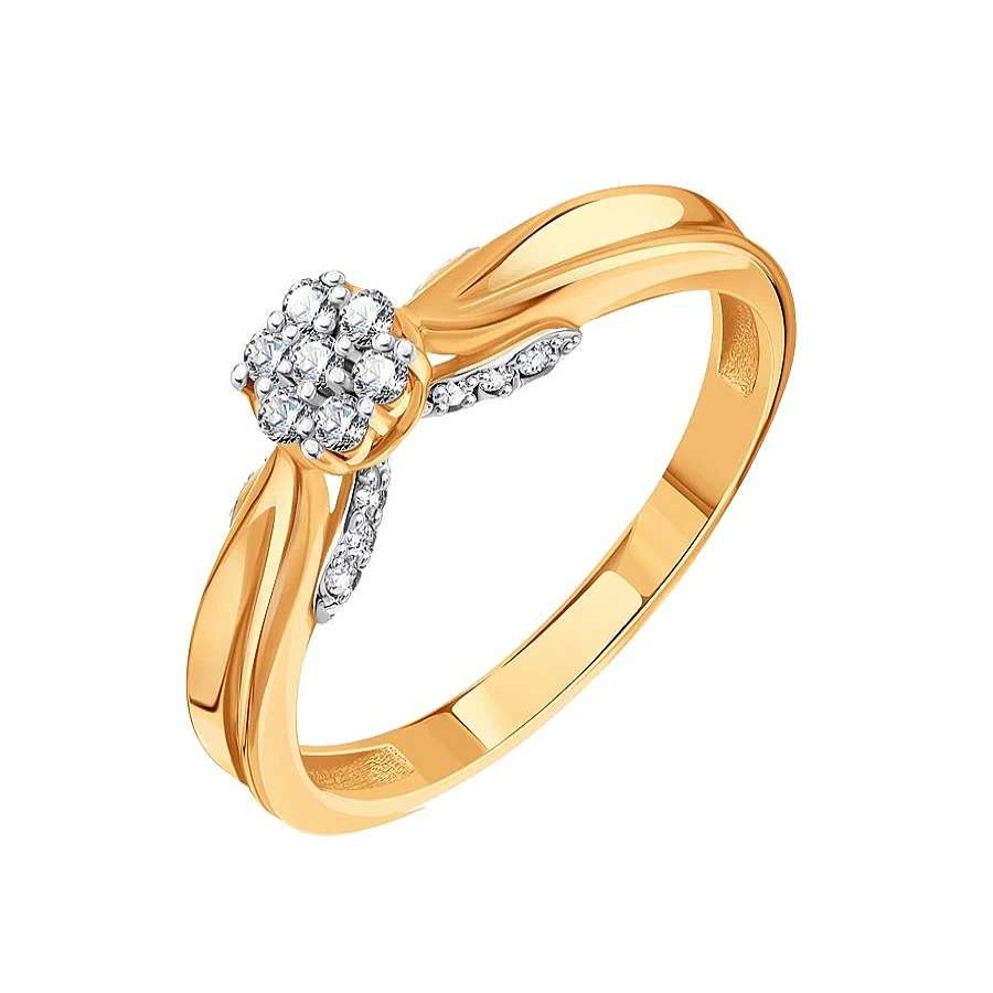 Ringe Zolotoy | Damen Ring 585 Rotgold Mit Brillant