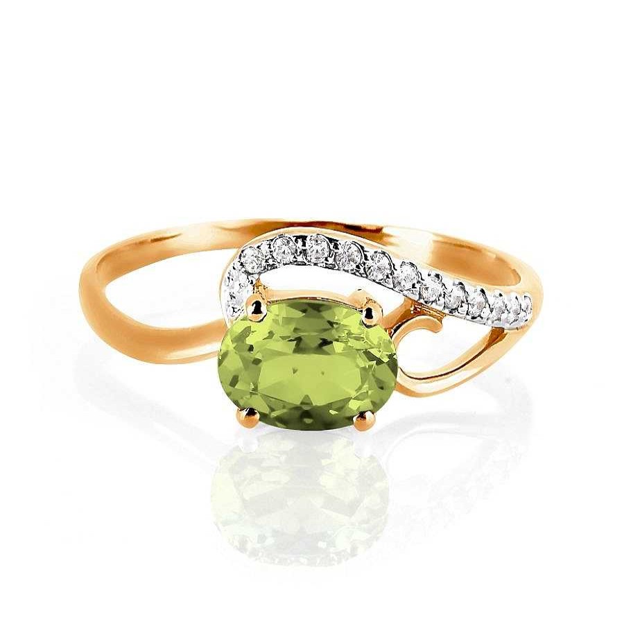 Ringe Zolotoy | Damen Ring 585 Rotgold Chrysolite Zirkonia