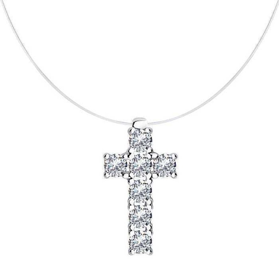 Ketten Zolotoy | Collier "Kreuz" Mit Zirkonia 925 Sterling Silber