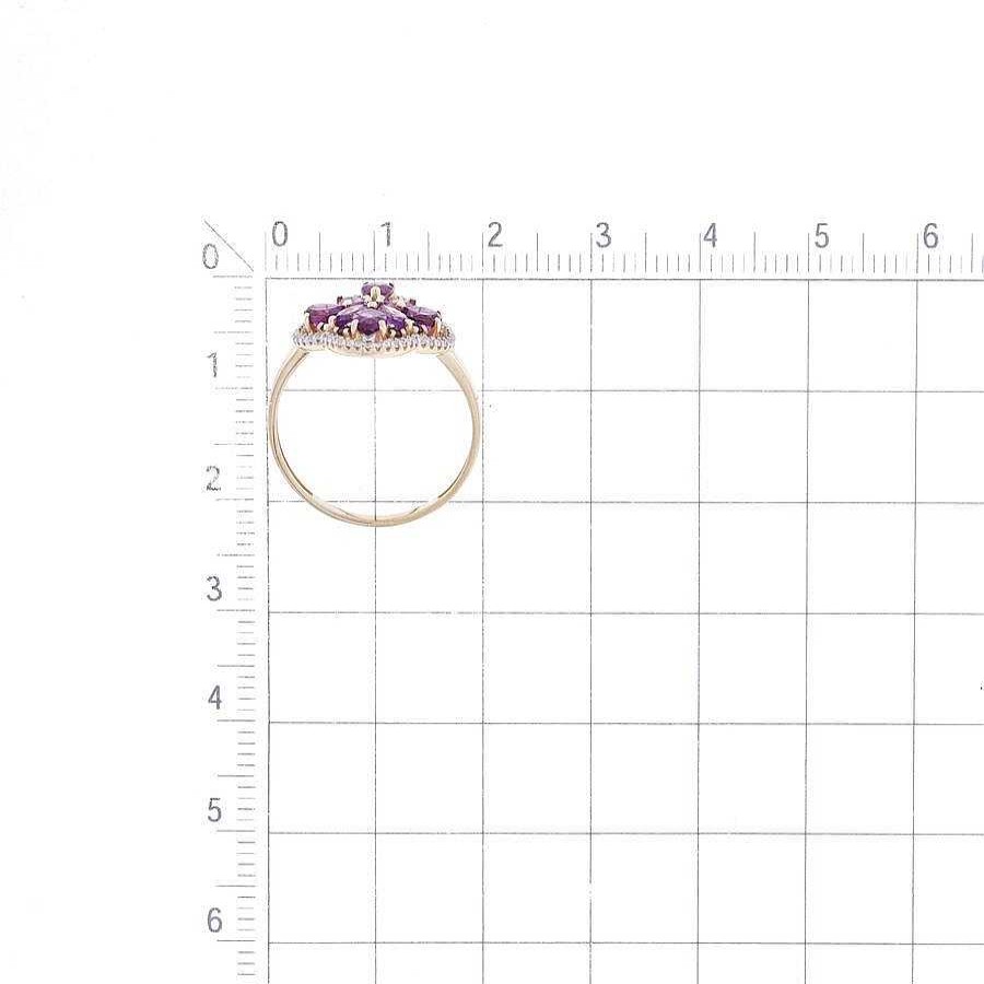 Ringe Zolotoy | Damen Ring 585 Rotgold Amethyst Granat Rhodolite Zirkonia