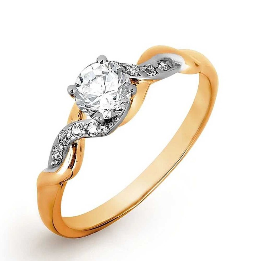 Ringe Zolotoy | Damen Ring 585 Rotgold Mit Zirkonia Steine