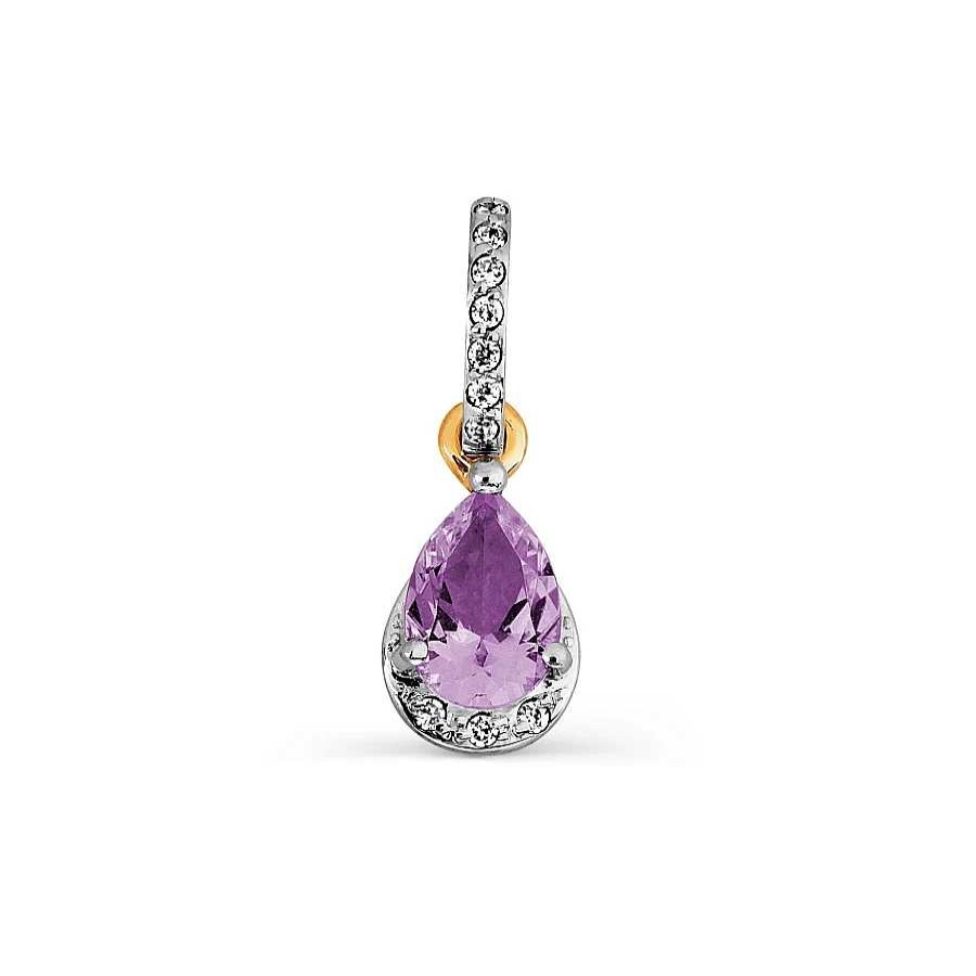 Anh Nger Zolotoy | Kettenanh Nger 585 Rotgold Mit Amethyst Und Zirkonia