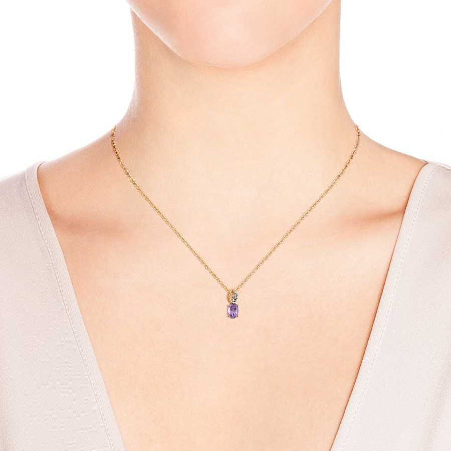 Anh Nger Zolotoy | Anh Nger Mit Amethyst Und Brillanten 585 Rotgold