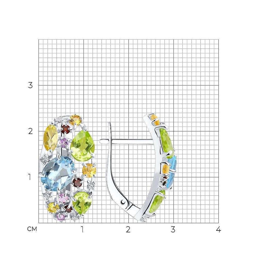 Ohrringe Zolotoy | Ohrringe 925 Silber Mit Topas Peridot Citrin Und Zirkonias