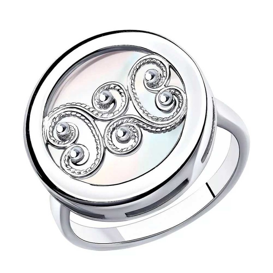 Ringe Zolotoy | Damen Ring Mit Perlmutt 925 Silber