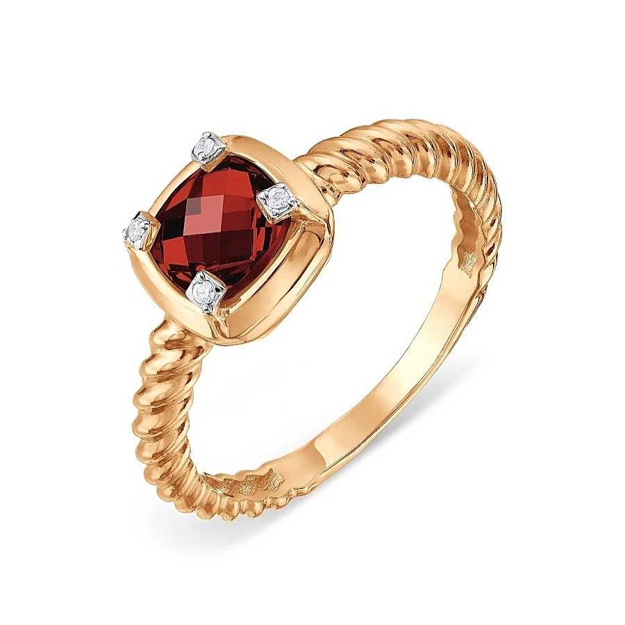 Ringe Zolotoy | Damen Ring 585 Rotgold Granat Zirkonia