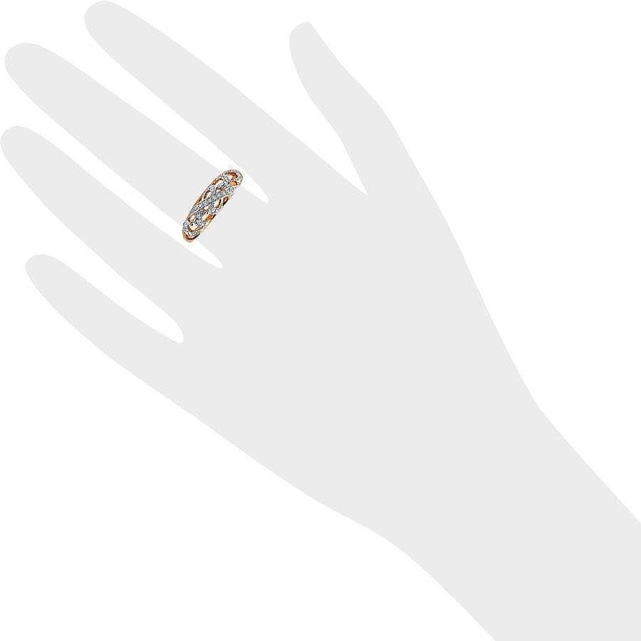 Ringe Zolotoy | Damen Ring Mit 24 Zirkonia 585 Rotgold